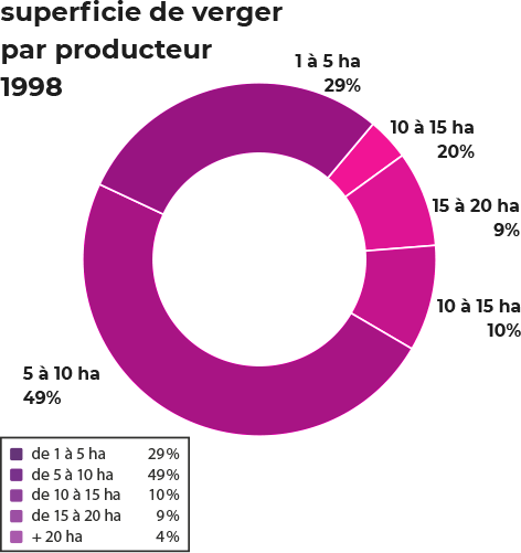 superficie des verger en 1998